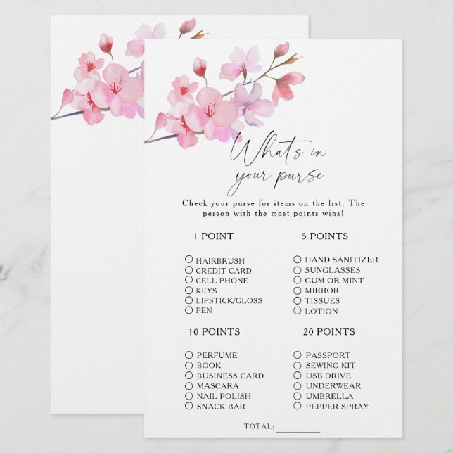 Sakura - Qu'y a-t-il dans votre jeu de bourse ? (Devant / Derrière)