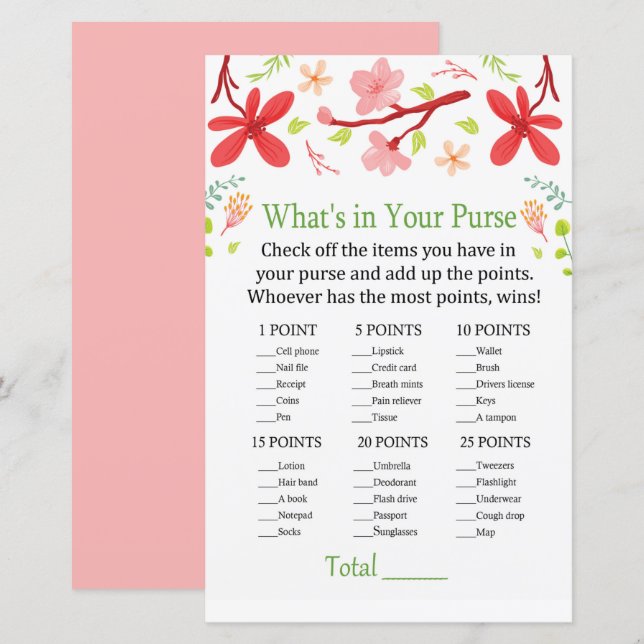 Sakura Qu'y a-t-il dans votre jeu de bourse ? (Devant / Derrière)