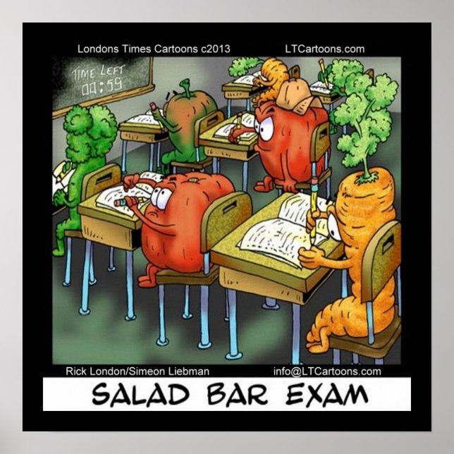 Salad Bar Exam Funny Vegan Avocat Poster (Devant)