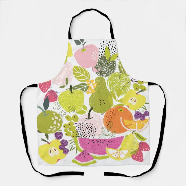 Salade de fruits; tablier collage de fruits d'été (Recto)
