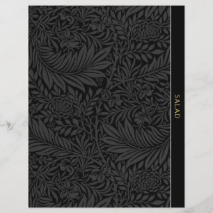 Salade   Divider de recette   Floral noir Vintage