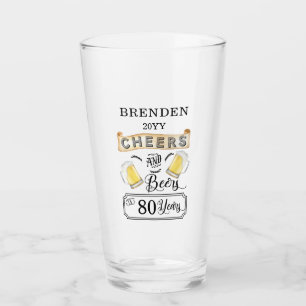 Salades et bières à 80 ans Anniversaire Verre