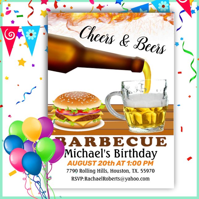 Salades Et Bières Barbecue Invitation Anniversaire (Créateur téléchargé)