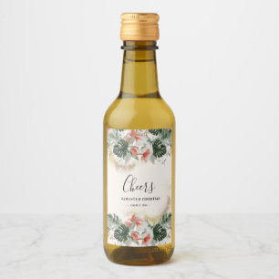 Salaire Tropical Palm Mariage Mini Étiquette à vin
