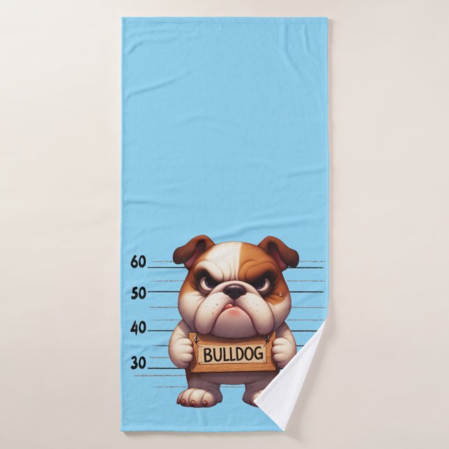 Sale Chien de bouledogue (Serviette de bain)