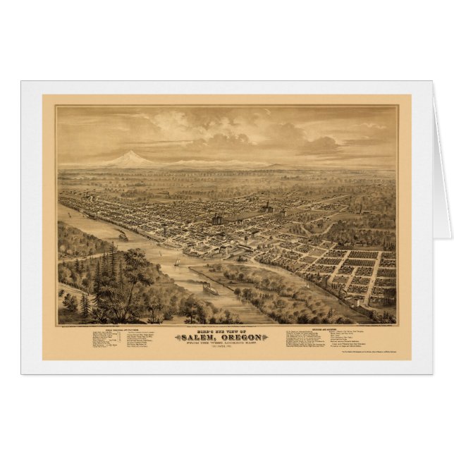 Salem, OU carte panoramique - 1876 (Devant horizontal)