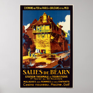 Salies-de-Béarn France Poster vintage 1931