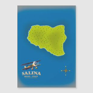 Salina, Sicile carte carte de l'affiche