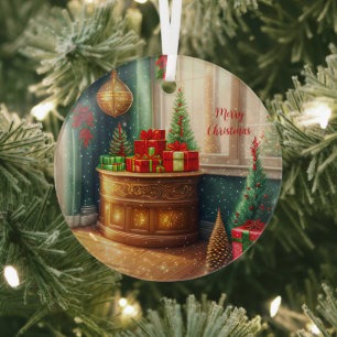 Salle à la décoration festive, Noël traditionnel -