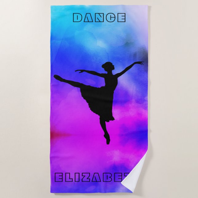 Salle de bain Ballerina Aquarelle Serviette de pla (Devant)