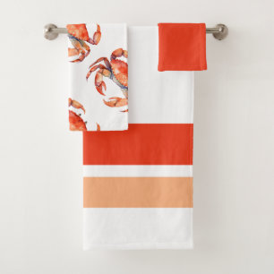 Salle de bain de crabe d'aquarelle tropicale