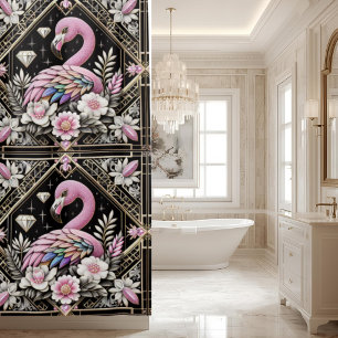 Salle de bain de luxe   Rideau de douche flamant A