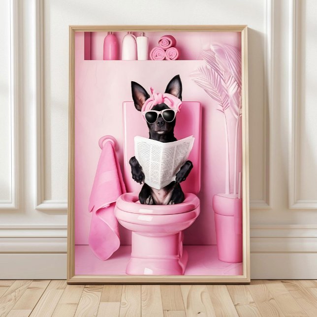 Salle de Bain Mini Pinscher Impression Affiche Drô (Créateur téléchargé)