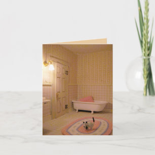 Salle de bain miniature avec carte de note pour ch