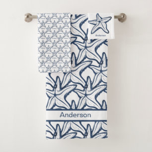 Salle de bain nautique Marine motif de Starfish bl