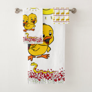 Salle de bain Serviette Jaune Chicks Serpent Rose