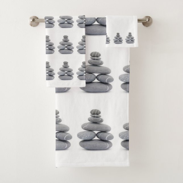 Salle de bain Serviettes Galets (En situation)