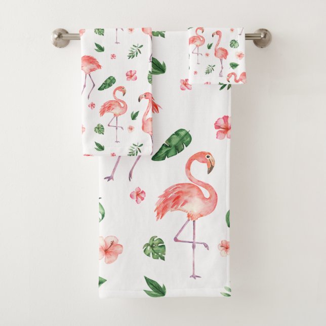 Salle de bain Tropical Pink Flamingo (En situation)