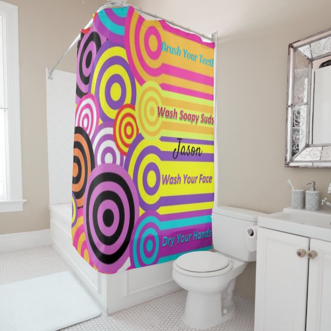 Salle de douche rideau en poudre (En situation)