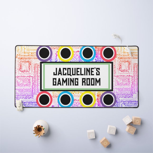 Salle de jeux pour filles rose pourpre cercles éto (Tableau pour enfants)