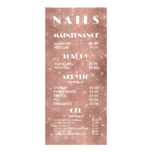 Salon à ongles Faux acrylique Menu Tarifs Cartes