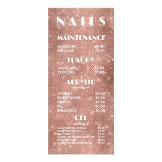 Salon à ongles Faux acrylique Menu Tarifs Cartes