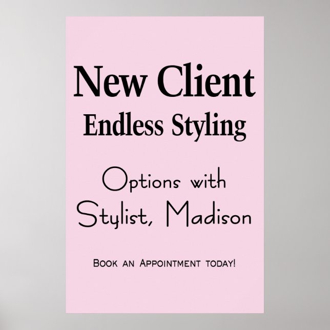 Salon Barbershop Poster Hair New Client Stylist  (Devant)