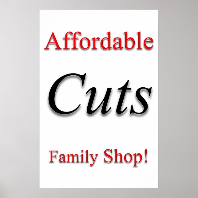 Salon Barbershop Posters Affordable Cuts! (Devant)