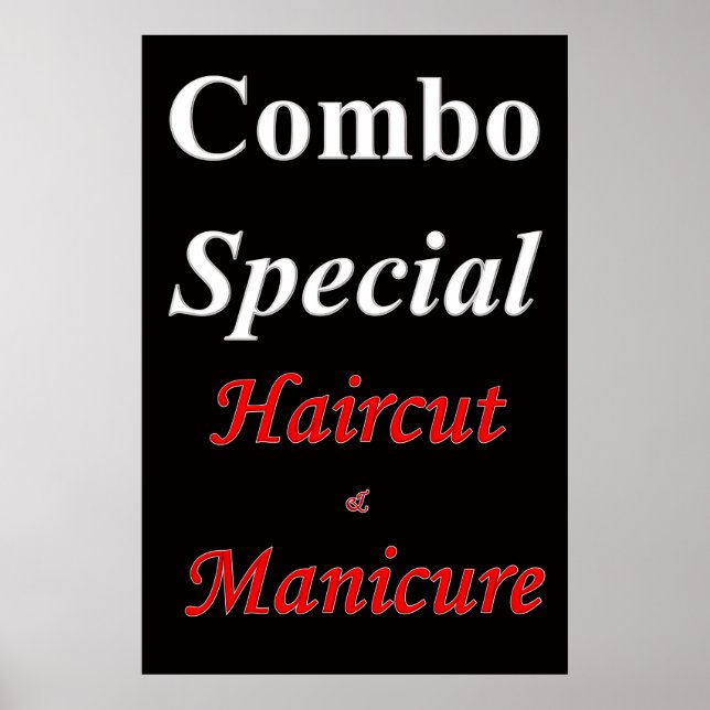 Salon Barbershop Posters Combo Haircut & Manicure (Devant)