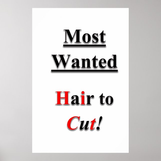 Salon Barbershop Posters Haircut Sale Most Wanted (Devant)