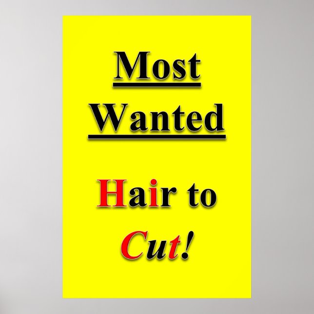 Salon Barbershop Posters Haircut Sale Most Wanted (Devant)