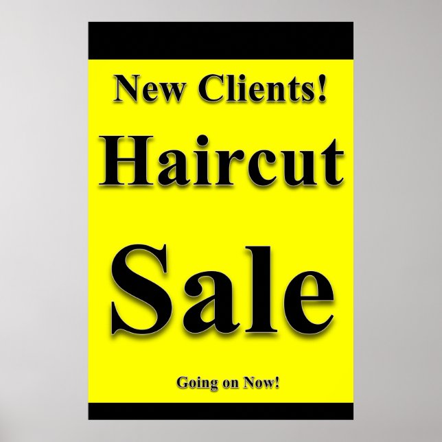 Salon Barbershop Posters Haircut Sale New Clients (Devant)