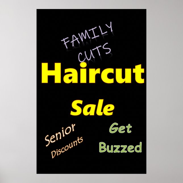 Salon Barbershop Posters Haircut Vente (Devant)