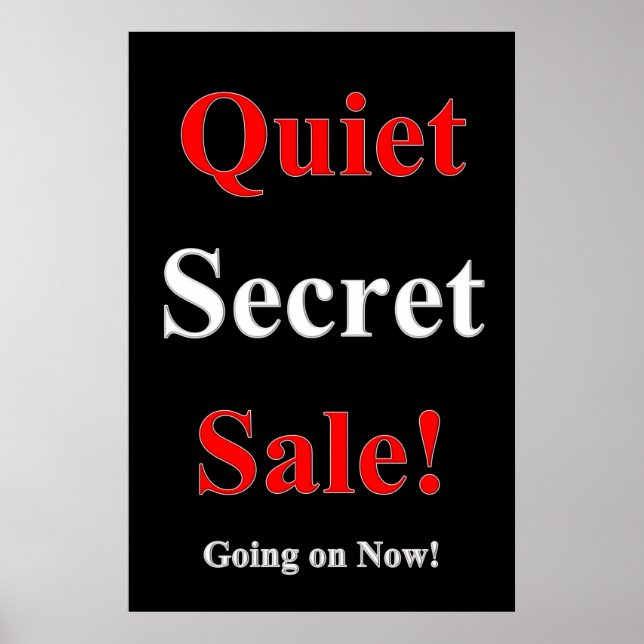 Salon Barbershop Posters Quiet Secret Sale Black (Devant)
