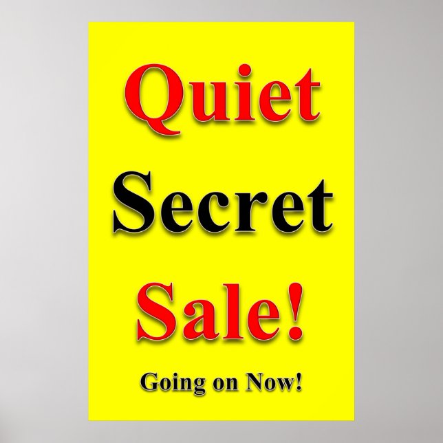 Salon Barbershop Posters Quiet Secret Sale Yellow (Devant)