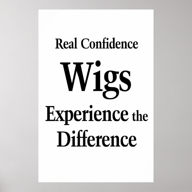 Salon Barbershop Posters Wigs Real Confidence  (Devant)