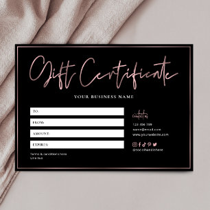 Salon Chic Rose Gold Black tendance certificat cad
