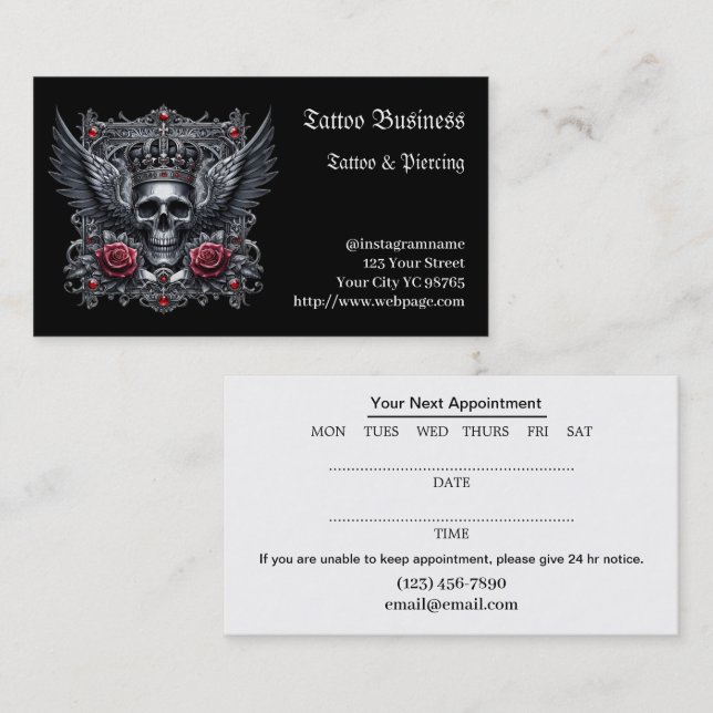Salon d'artiste tatouage Carte de visite (Devant / Derrière)