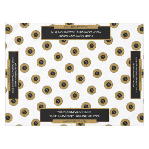 Salon de 52"X70" Nappe Logo Or Blanc