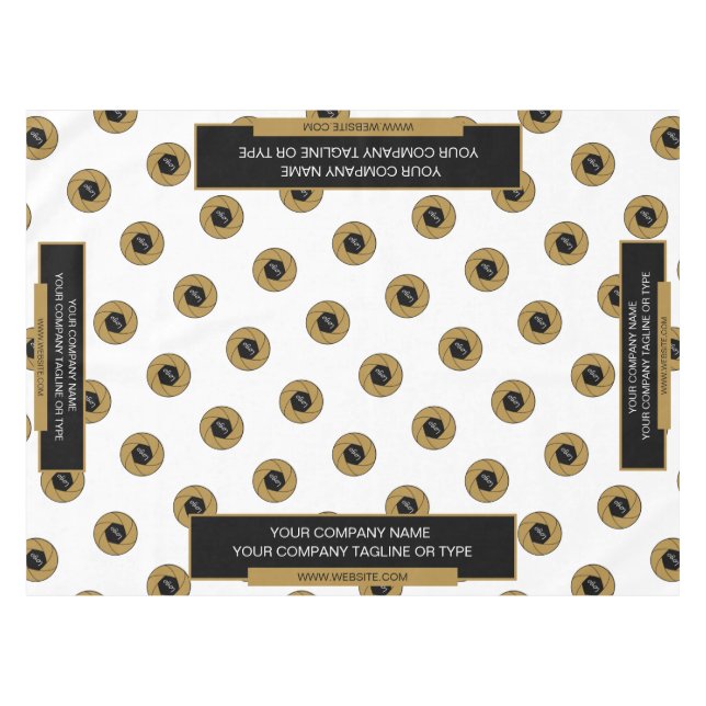 Salon de 52"X70" Nappe Logo Or Blanc (Devant (Horizontal))