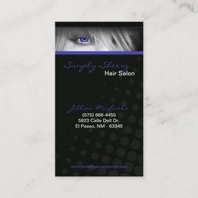 Salon de beauté Blue Hair Magasin Boutiq Carte de  (Devant)