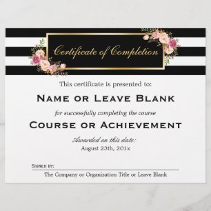 Salon de beauté Certificat d'achèvement