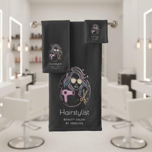 Salon de Beauté Coiffeur Luxueux Moderne Noir (Créateur téléchargé)