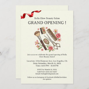 Salon de beauté Cute Grand Ouverture Invitation