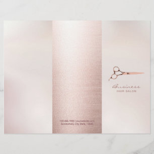 Salon de beauté de coiffeur Rose Gold Tri-Fold