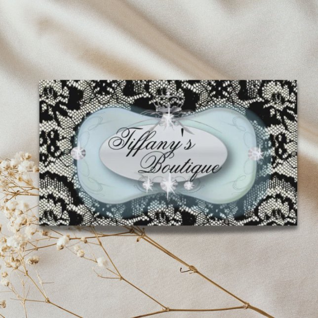 Salon de beauté de dentelle vintage Cartes de visi (Elegant Modern Lace  Beauty Fashion Business Cards)