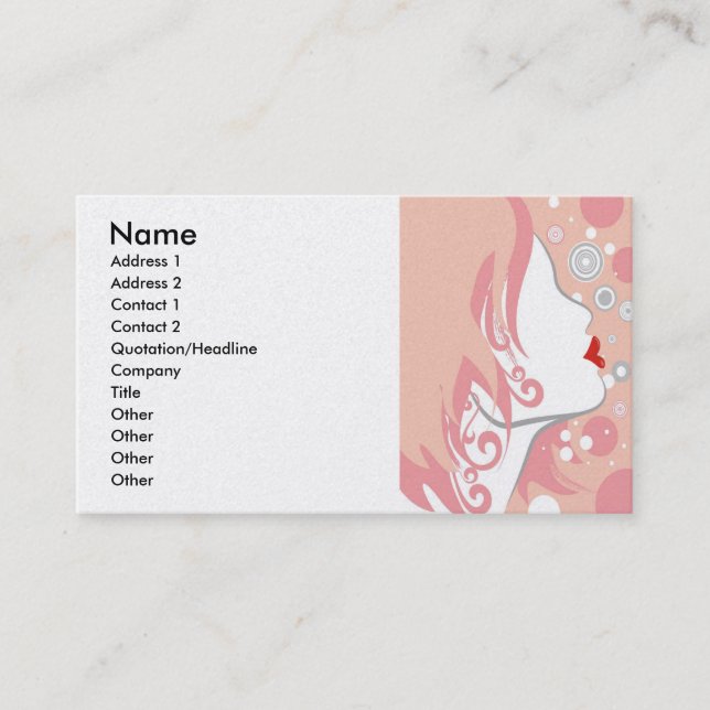 Salon de beauté ou carte de visite de boutique de (Devant)