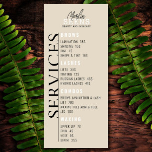 Salon de beauté Traitement Menu Conception