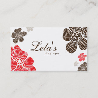 Salon de Carte de visite floral Spa Rouge Brown Tr