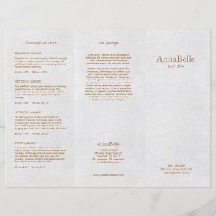 Salon de cheveux en lin gris Spa Brochure TriFold